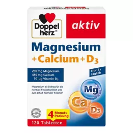 DOPPELHERZ Compresse di magnesio+calcio+D3, 120 capsule