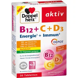 DOPPELHERZ Compresse attive B12+C+D3 Depot, 30 pz