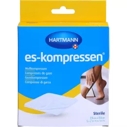 ES-KOMPRESSEN sterile 7,5x7,5 cm 8-fold 17-thread, 5X2 pz