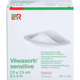 VLIWASORB medicazione superassorbente sensibile da 7,5x7,5 cm, 10 pz