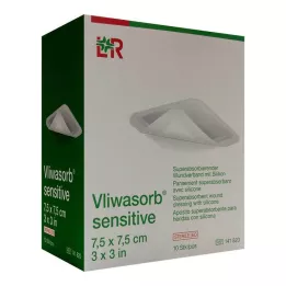VLIWASORB medicazione superassorbente sensibile da 7,5x7,5 cm, 10 pz