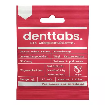 DENTTABS Fragola per bambini senza fluoro, 125 pz