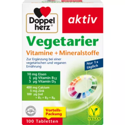 DOPPELHERZ Vitamine+Minerali Attivi Vegetariani, 100 pz