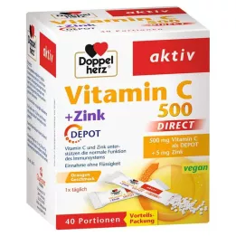 Doppelherz Vitamin C 500 + Zinc Depot Direct Pellet, 40 pz