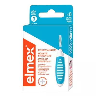 ELMEX Scovolini interdentali ISO misura 3 0,6 mm blu, 8 pz