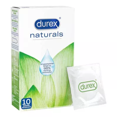 DUREX preservativi naturals con lubrificante a base dacqua, 10 pezzi