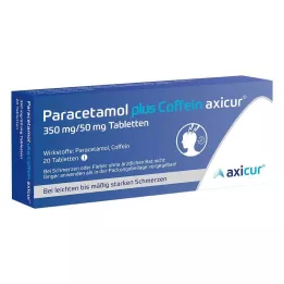 PARACETAMOL più Caffeina axicur 350 mg/50 mg tbl, 20 pz