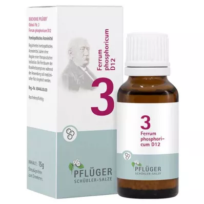 Biochimica Pflueger 3 Ferrum fosforicum D 12 globuli, 15 g Biochimica Pflueger 3 Ferrum fosforicum D 12 globuli, 15 g