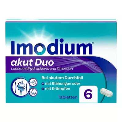 Duo acuto di Imodium - per diarrea acuta con flatulenza, 6 pz