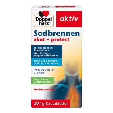 Doppelherz bruciore di stomaco acuto + proteggere compresse masticabili, 20 pz Doppelherz bruciore di stomaco acuto + proteggere compresse masticabili, 20 pz