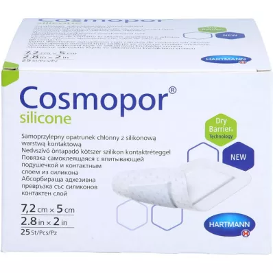 COSMOPOR medicazione in silicone per ferite 5x7,2 cm, 25 pz