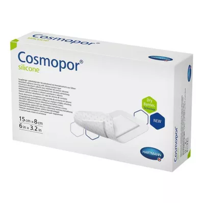 Medicazione per ferite in silicone Cosmopor 8x15 cm, 5 pz Medicazione per ferite in silicone Cosmopor 8x15 cm, 5 pz