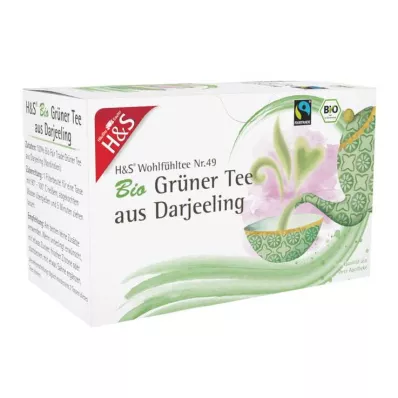 H&amp;S Tè Verde Biologico di Darjeeling sacchetto filtro, 20X2 g