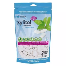 MIRADENT Ricarica di menta per gomme da masticare allo xilitolo, 200 pezzi