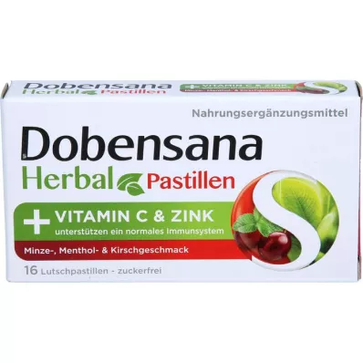 DOBENSANA Pasta di ciliegie alle erbe Vit.C &amp; Pasta di zinco, 16 pz