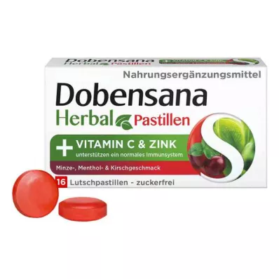 Dobensana Herbal Kirschgeschm.vit.c &amp; Pastiglia di zinco.(16 pezzi)