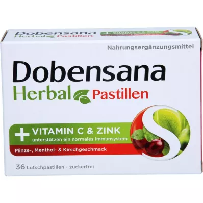 DOBENSANA Pasta di ciliegie alle erbe Vit.C &amp; Pasta di zinco, 36 pz