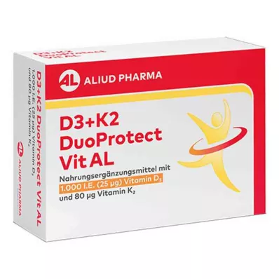 D3+K2 Duoprotect Vit AL 4000 UI/80 Μg capsule (30 pezzi) D3+K2 Duoprotect Vit AL 4000 UI/80 Μg capsule (30 pezzi)