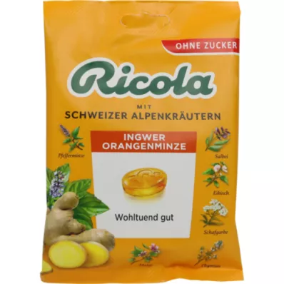 RICOLA o.Z.Beutel Caramelle alla menta arancia e zenzero, 75 g