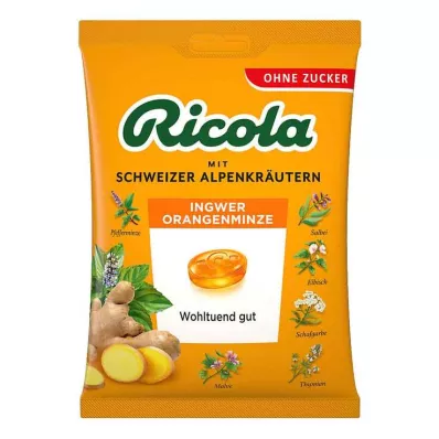 Busta di caramelle alla menta e zenzero senza zucchero Ricola, 75 g Busta di caramelle alla menta e zenzero senza zucchero Ricola, 75 g