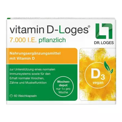 Vitamin D-Loges 7.000 UI deposito settimanale a base vegetale, 60 pezzi