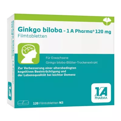 Ginkgo biloba - 1 A Pharma® 120 mg compresse rivestite con film, 120 pz Ginkgo biloba - 1 A Pharma® 120 mg compresse rivestite con film, 120 pz