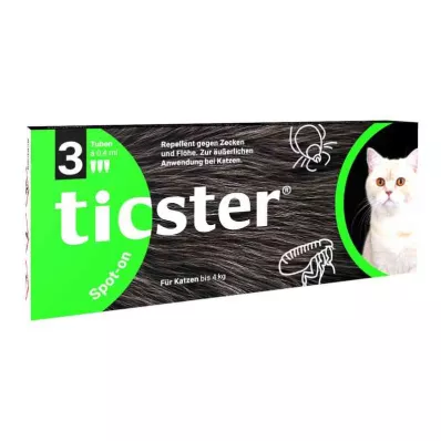 Ticster Plus Soluzione spot-on per gatti fino a 4 kg (3x0,4 ml) Ticster Plus Soluzione spot-on per gatti fino a 4 kg (3x0,4 ml)