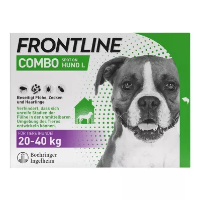 FRONTLINE COMBO contro zecche, pulci nei cani L (20-40 kg), 3 pz FRONTLINE COMBO contro zecche, pulci nei cani L (20-40 kg), 3 pz