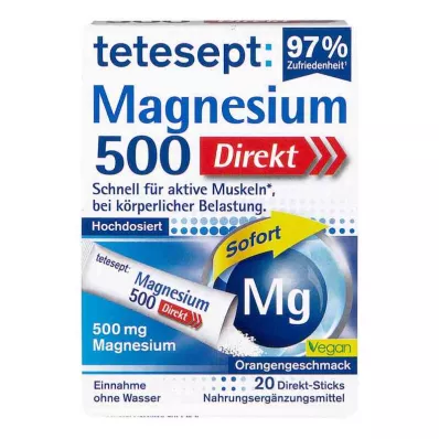 TETESEPT Magnesio 500 bastoncini diretti, 20 pezzi TETESEPT Magnesio 500 bastoncini diretti, 20 pezzi
