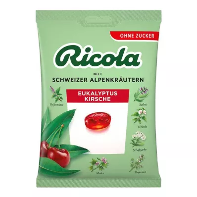 Busta di caramelle alleucalipto e ciliegia Ricola senza zucchero, 75 g