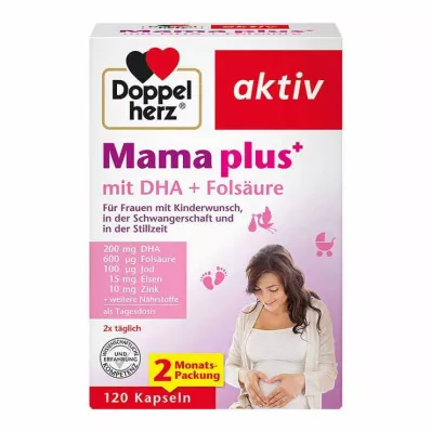 Doppelherz Mama plus con DHA + capsule di acido folico, 120 pezzi