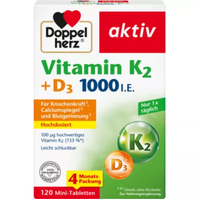 DOPPELHERZ Vitamina K2+D3 1000 U.I. compresse, 120 pz