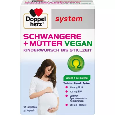 DOPPELHERZ Incinta+Madre vegan syst.combipack., 60 pz