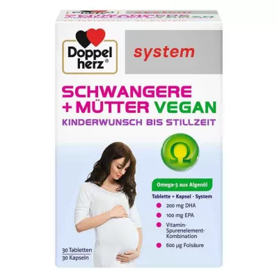 Confezione combinata Doppelherz per donne incinte + madri con sistema vegano, 60 pezzi