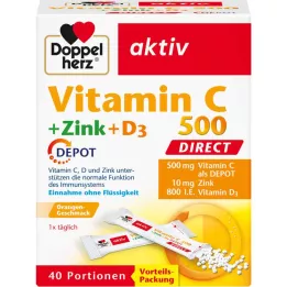 DOPPELHERZ Vitamina C 500+Zinco+D3 Depot DIRECT Pel., 40 pz