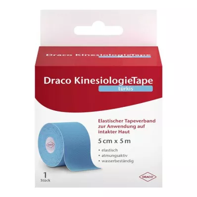 Nastro kinesiologico Draco 5 cmx5 m turchese, 1 pz Nastro kinesiologico Draco 5 cmx5 m turchese, 1 pz
