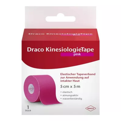 Nastro kinesiologico Draco 5 cmx5 m rosa, 1 pz Nastro kinesiologico Draco 5 cmx5 m rosa, 1 pz