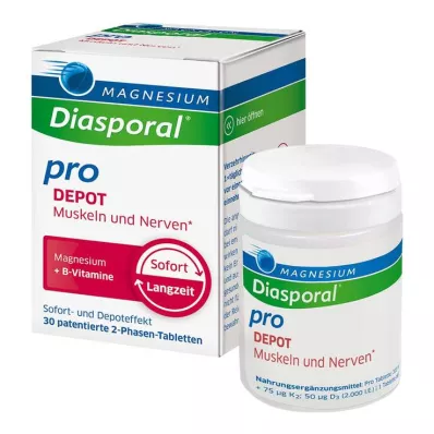 Magnesio Diasporal pro + B-Vit.DEPOT Muschio.+ Linguetta per nervi, 30 pz