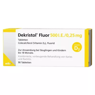 Dekristol Fluor 500 UI / 0,25 mg compresse, 90 pz Dekristol Fluor 500 UI / 0,25 mg compresse, 90 pz