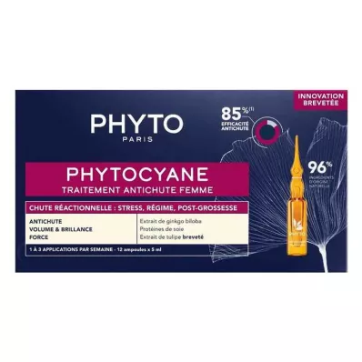 Trattamento Phytocyane per donne con caduta reazionaria dei capelli, 12X5 ml