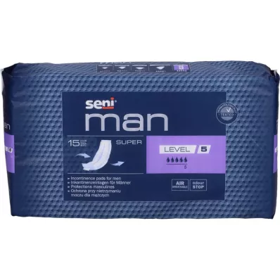 SENI assorbente per incontinenza uomo super livello 5, 15 pz