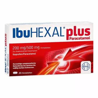 IbuHEXAL plus paracetamolo 200 mg/500 mg compresse rivestite con film, 20 pz IbuHEXAL plus paracetamolo 200 mg/500 mg compresse rivestite con film, 20 pz