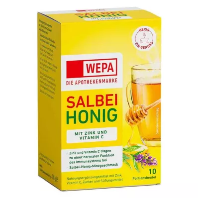 Salvia Wepa + miele + vitamina C + polvere di zinco, 10X10 g