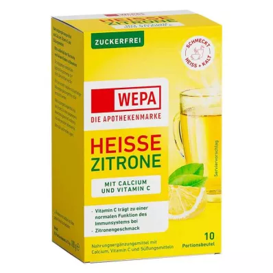 Wepa limone piccante + vitamina C + calcio in polvere senza zucchero, 10X10 g Wepa limone piccante + vitamina C + calcio in polvere senza zucchero, 10X10 g