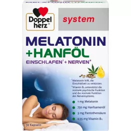 DOPPELHERZ Capsule del sistema melatonina+olio di canapa, 30 pz