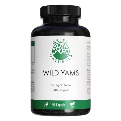 GREEN NATURALS Capsule vegane ad alto dosaggio di Wild Yam, 180 pezzi