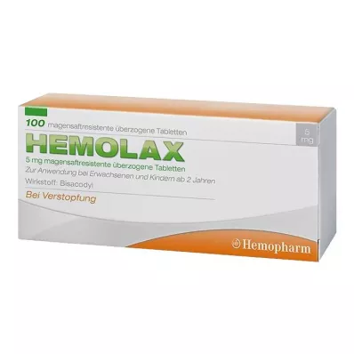 Hemolax 5 mg compresse rivestite gastroresistenti, 100 pz Hemolax 5 mg compresse rivestite gastroresistenti, 100 pz