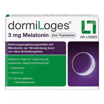 Dormiloges 3 mg di melatonina più triptofano compresse rivestite con film, 60 pz Dormiloges 3 mg di melatonina più triptofano compresse rivestite con film, 60 pz
