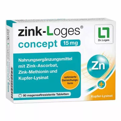 ZINK-LOGES concetto 15 mg compresse rivestite con enterici, 90 pz