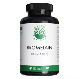 GREEN NATURALS Bromelina 500 mg vegan con 5000 FIP, 150 pezzi
